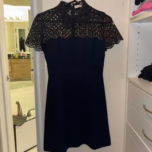 Elegant navy and black  Lace Dress Sandro Paris